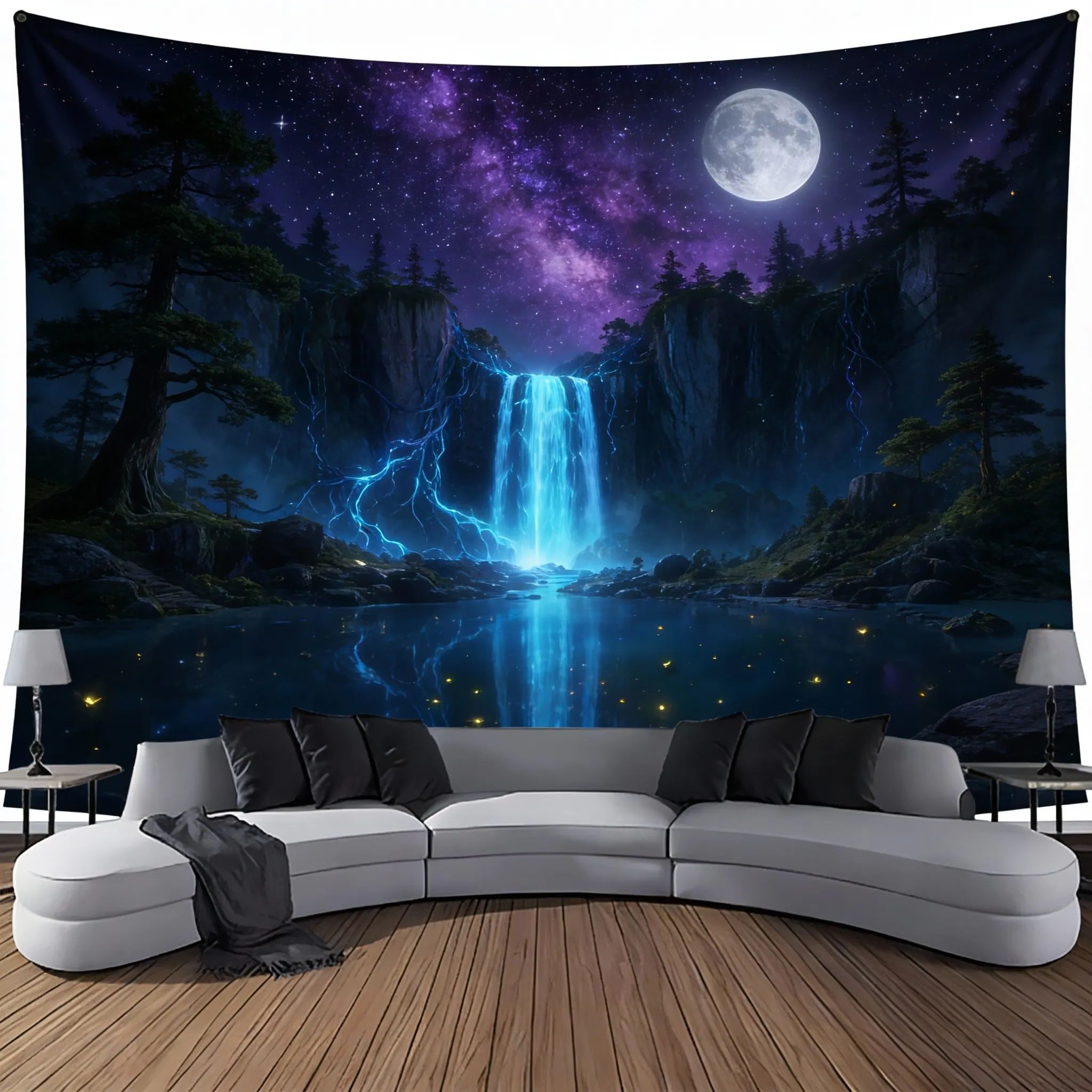 EverScape Waterfall Canyon Wall Tapestry Landscape Wall Hanging Decor