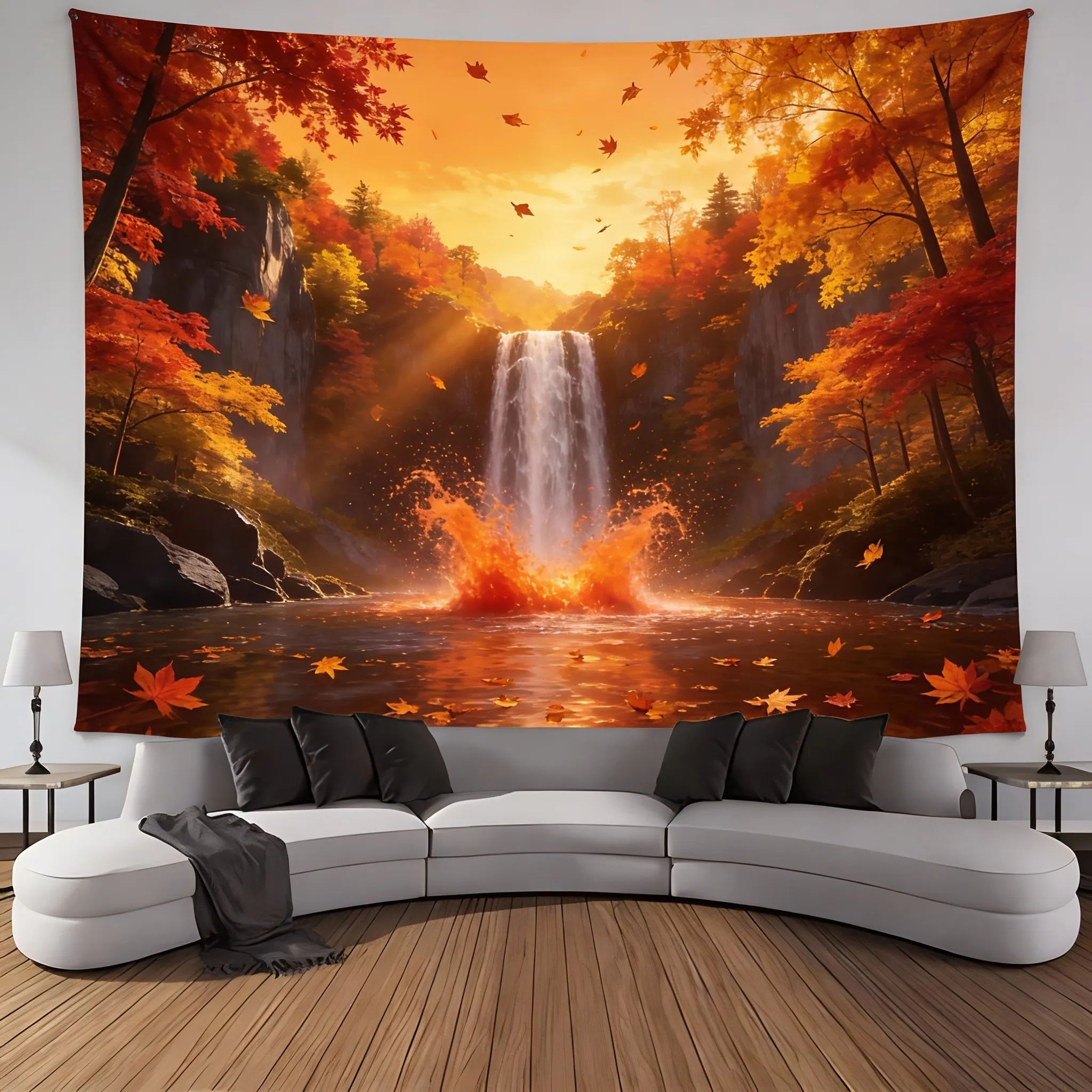 EverScape Waterfall Canyon Wall Tapestry Landscape Wall Hanging Decor