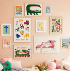 Abstract Crocodile & Fish Canvas Art Colorful Modern Wall Decor