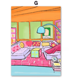 Abstract Crocodile & Fish Canvas Art Colorful Modern Wall Decor