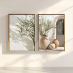 Mediterranean Olive Tree Landscape Wall Art Canvas Print