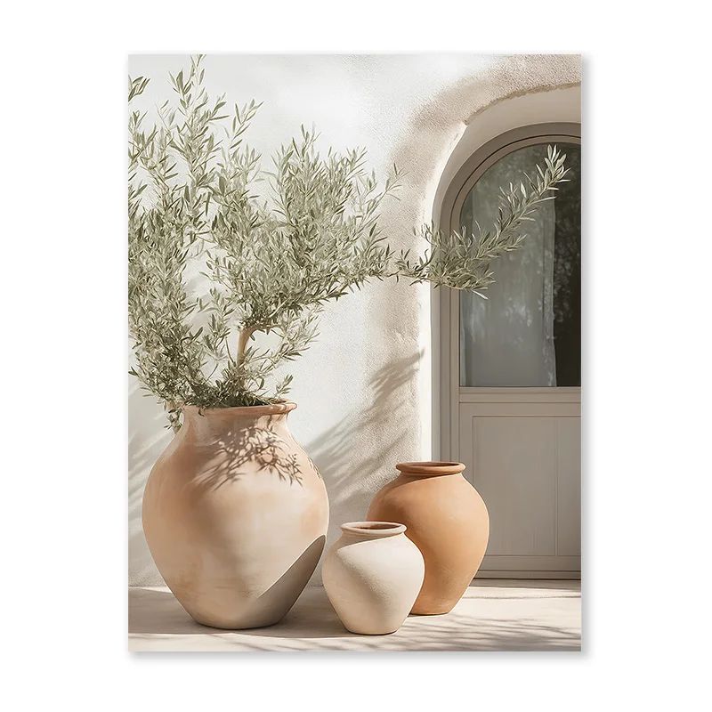 Mediterranean Olive Tree Landscape Wall Art Canvas Print
