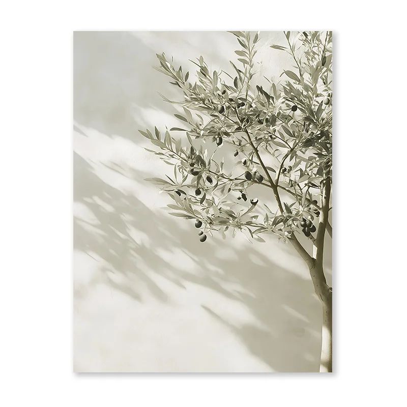 Mediterranean Olive Tree Landscape Wall Art Canvas Print