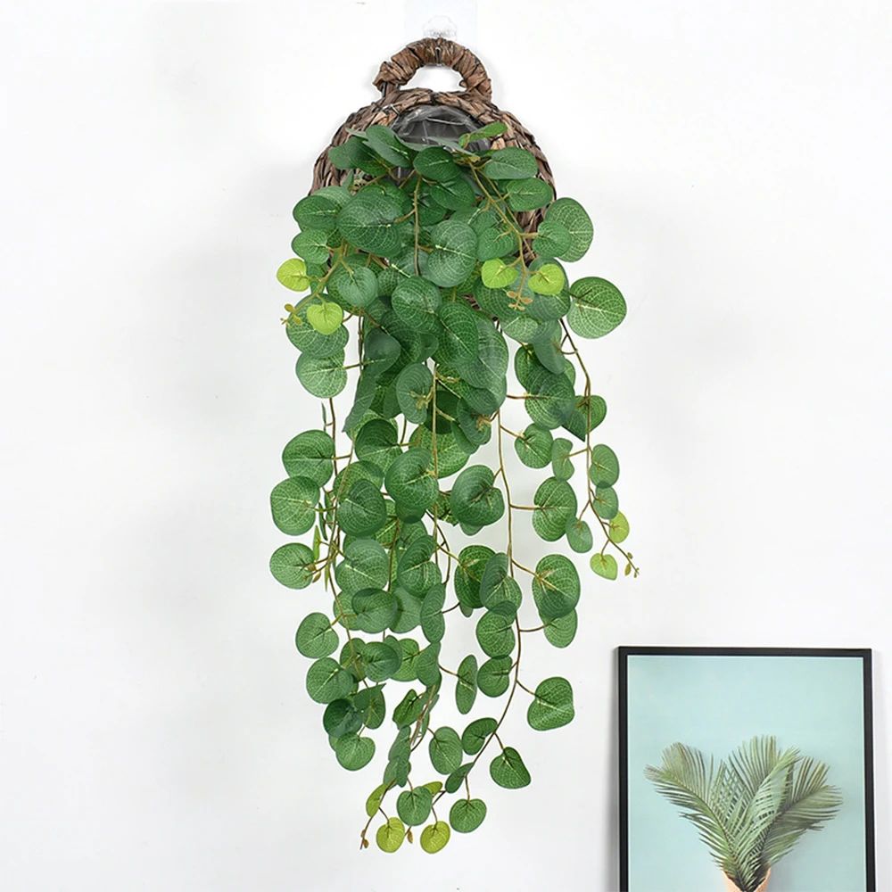 Artificial Eucalyptus Hanging Vines – Tropical Fake Rattan Wall Decor for Home, Wedding & Balcony