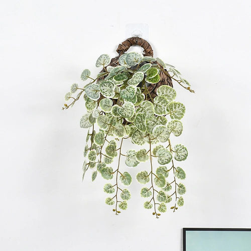 Artificial Eucalyptus Hanging Vines – Tropical Fake Rattan Wall Decor for Home, Wedding & Balcony
