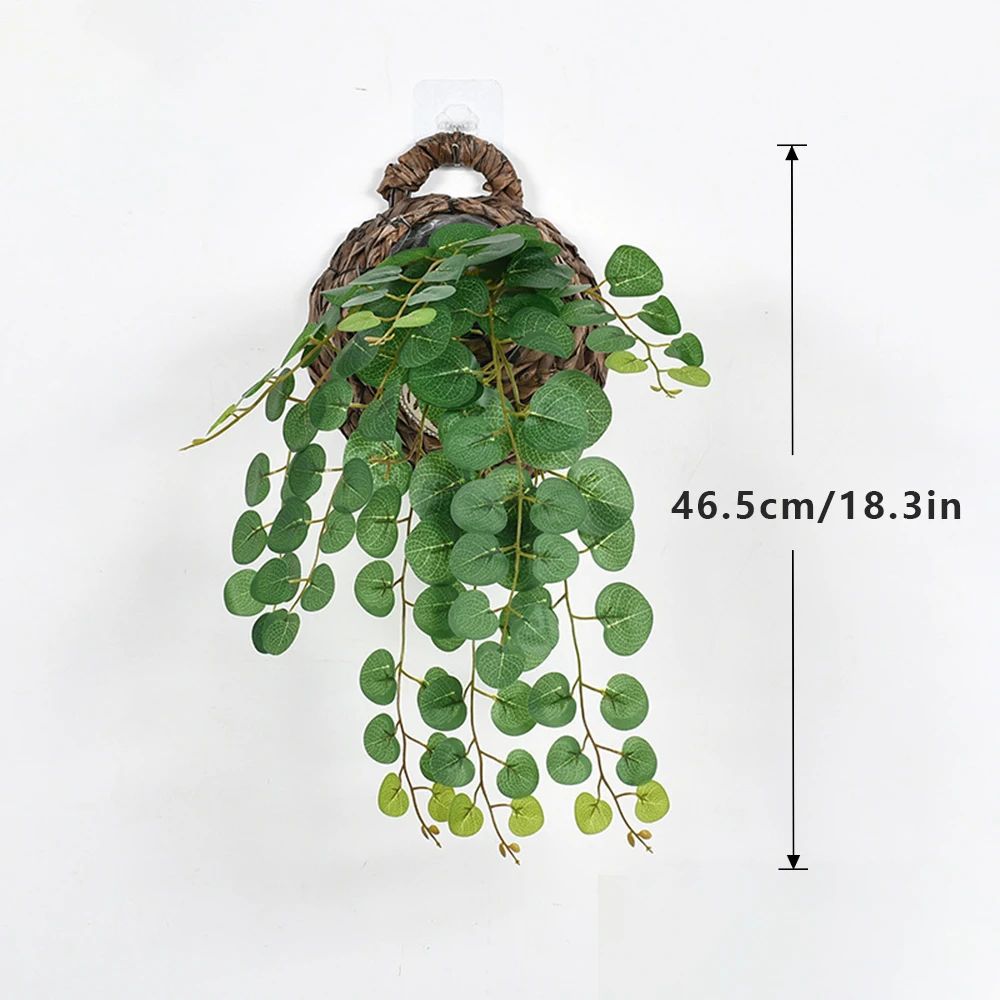Artificial Eucalyptus Hanging Vines – Tropical Fake Rattan Wall Decor for Home, Wedding & Balcony