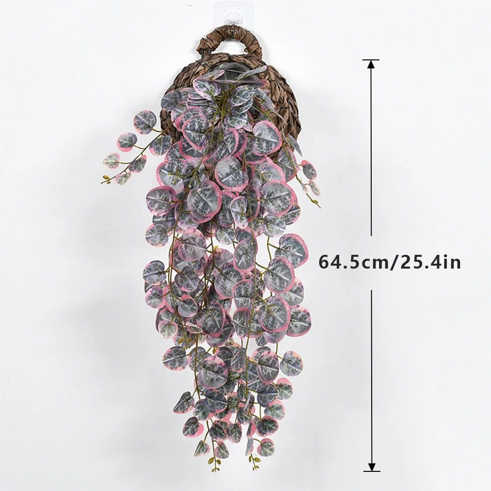 Artificial Eucalyptus Hanging Vines – Tropical Fake Rattan Wall Decor for Home, Wedding & Balcony