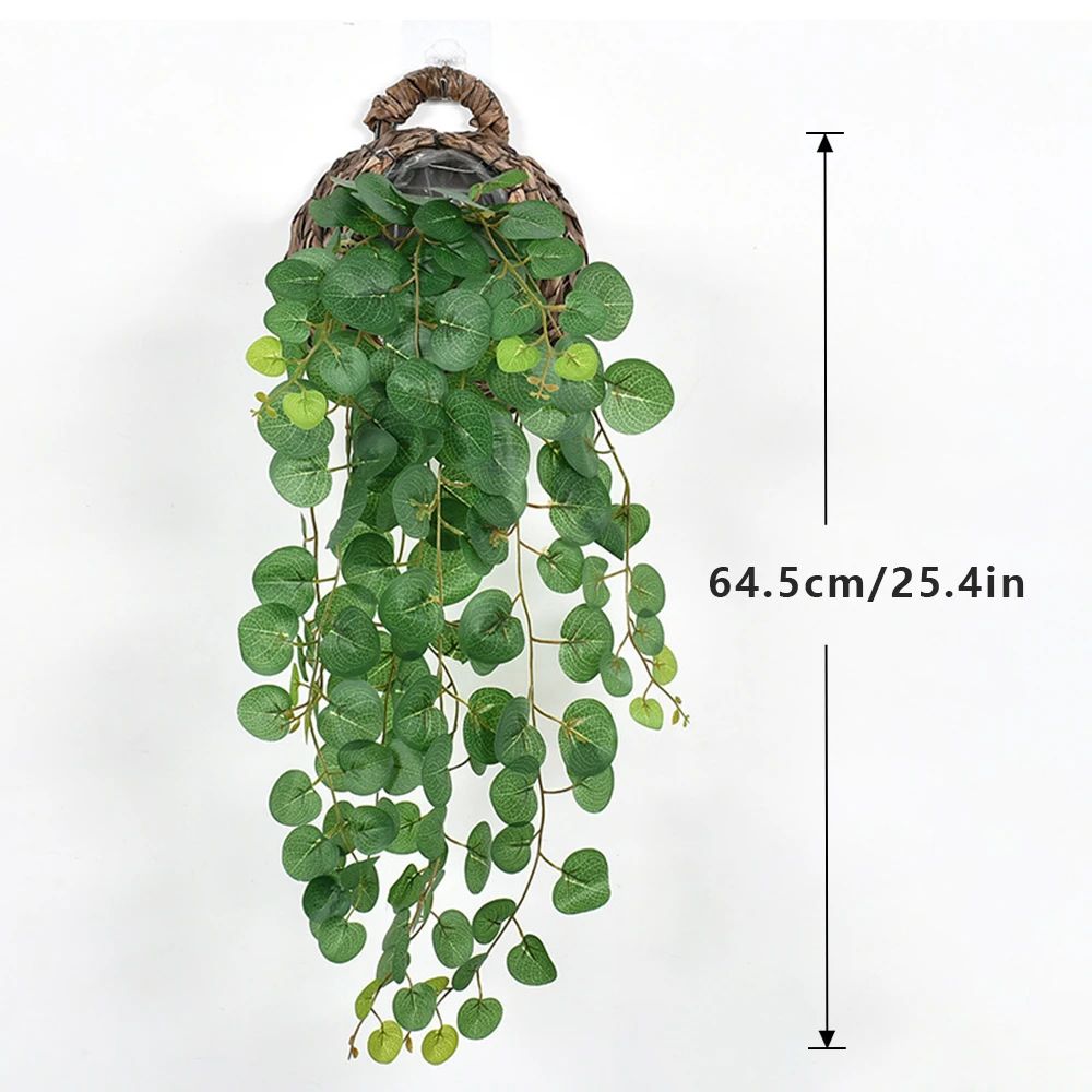 Artificial Eucalyptus Hanging Vines – Tropical Fake Rattan Wall Decor for Home, Wedding & Balcony