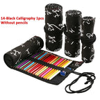 Canvas Roll Up Pencil Case 12 Slot Organizer for School and Art Supplies