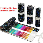 Canvas Roll Up Pencil Case 12 Slot Organizer for School and Art Supplies