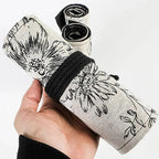 Canvas Roll Up Pencil Case 12 Slot Organizer for School and Art Supplies