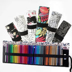 Canvas Roll Up Pencil Case 12 Slot Organizer for School and Art Supplies