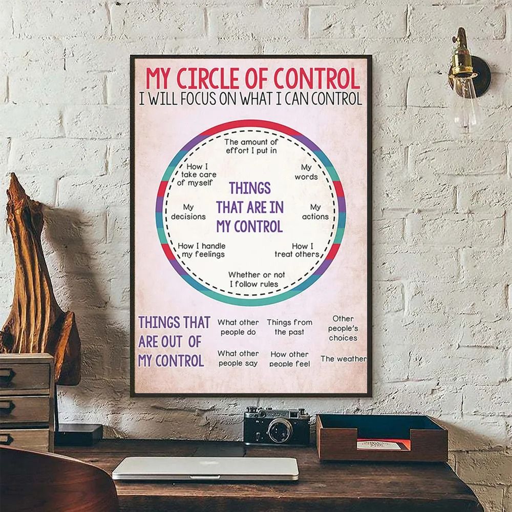Social Worker Control Circle Mental Health Poster Wall Art Canvas Print