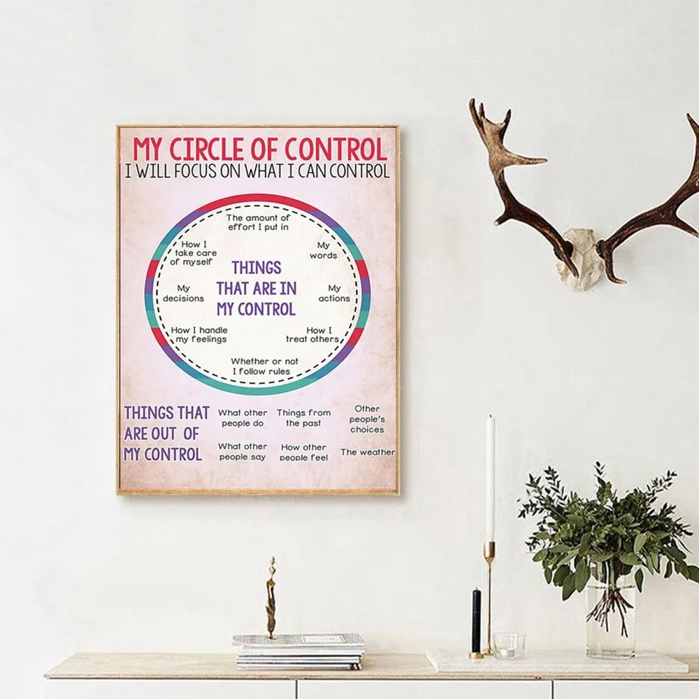 Social Worker Control Circle Mental Health Poster Wall Art Canvas Print
