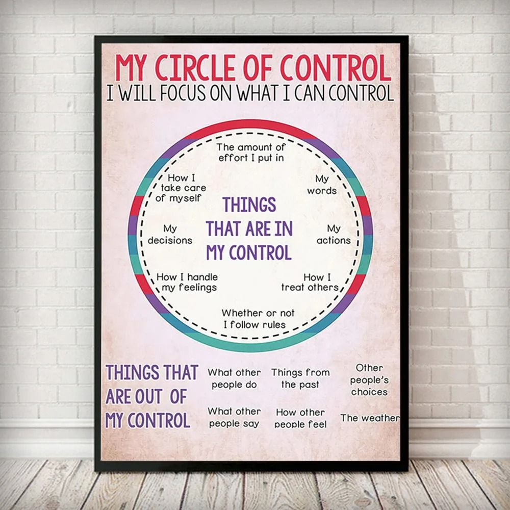 Social Worker Control Circle Mental Health Poster Wall Art Canvas Print
