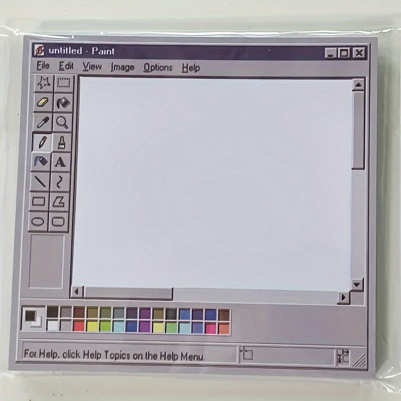Vintage Computer Sticky Notes Sheet Retro Drawing Memo Pad