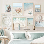 Tropical Ocean Shell Canvas Wall Art Summer Beach Aesthetic Print