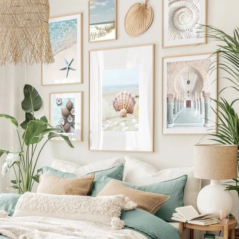 Tropical Ocean Shell Canvas Wall Art Summer Beach Aesthetic Print