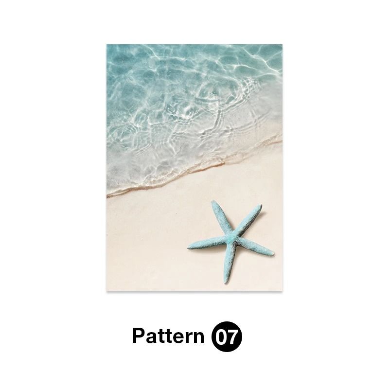 Tropical Ocean Shell Canvas Wall Art Summer Beach Aesthetic Print