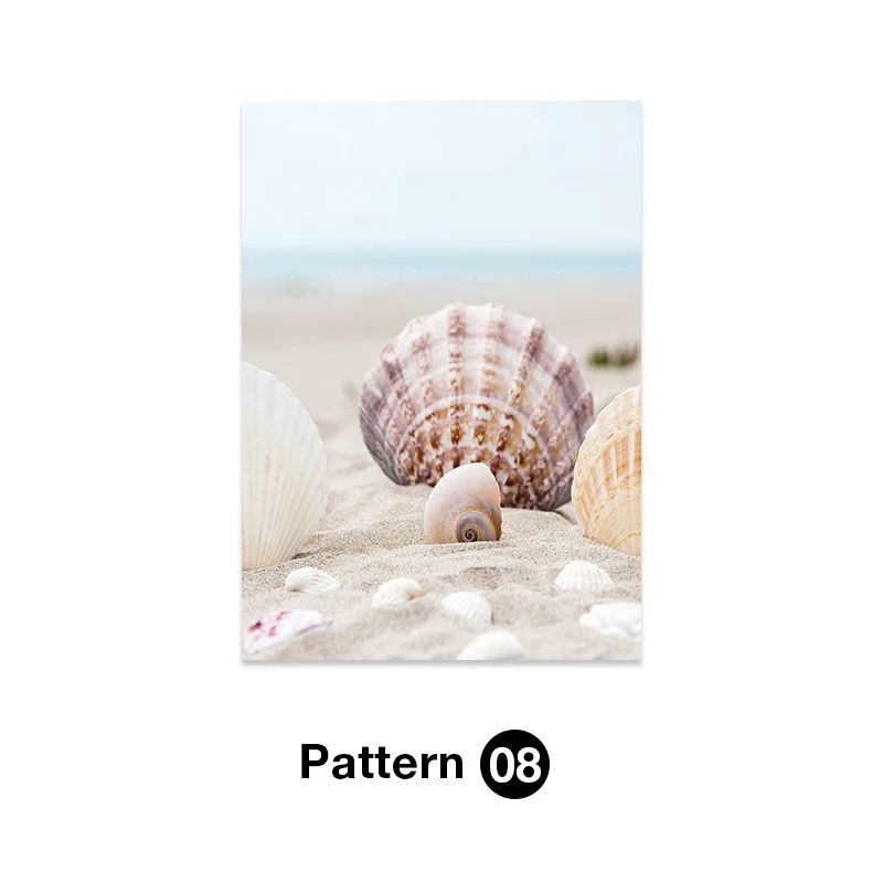 Tropical Ocean Shell Canvas Wall Art Summer Beach Aesthetic Print
