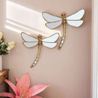 Golden Mirror-Finish Dragonfly Wall Hanging Resin Decor