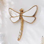 Golden Mirror-Finish Dragonfly Wall Hanging Resin Decor