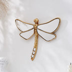Golden Mirror-Finish Dragonfly Wall Hanging Resin Decor