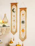 Islamic Ramadan Moon Star Lantern Wall Banner Eid Mubarak Tapestry Decor