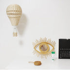 Handwoven Rattan Hot Air Balloon Hanging Decor – Kawaii Nursery Wall Ornament & Photo Prop