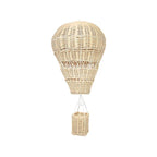 Handwoven Rattan Hot Air Balloon Hanging Decor – Kawaii Nursery Wall Ornament & Photo Prop