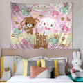 Sugarbunnies Cartoon Tapestry Wall Hanging – Cute Aesthetic Fabric Poster for Bedroom & Home Decor