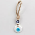 Handcrafted Evil Eye Glass Wall Hanging – Blue Eye Protection Pendant for Home Decor