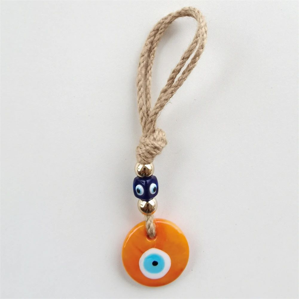 Handcrafted Evil Eye Glass Wall Hanging – Blue Eye Protection Pendant for Home Decor