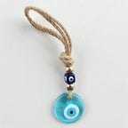 Handcrafted Evil Eye Glass Wall Hanging – Blue Eye Protection Pendant for Home Decor