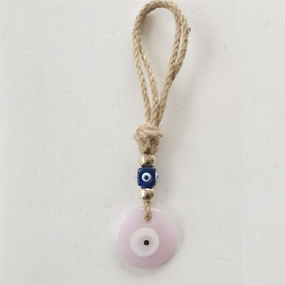 Handcrafted Evil Eye Glass Wall Hanging – Blue Eye Protection Pendant for Home Decor