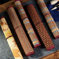 Chinese Style Bamboo Brush Holder Roll Up Case for Calligraphy Art Supplies