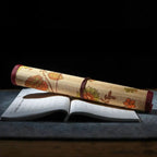 Chinese Style Bamboo Brush Holder Roll Up Case for Calligraphy Art Supplies