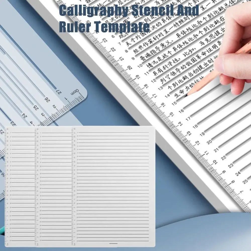 Transparent Calligraphy Stencil Ruler Template for Handwriting Practice
