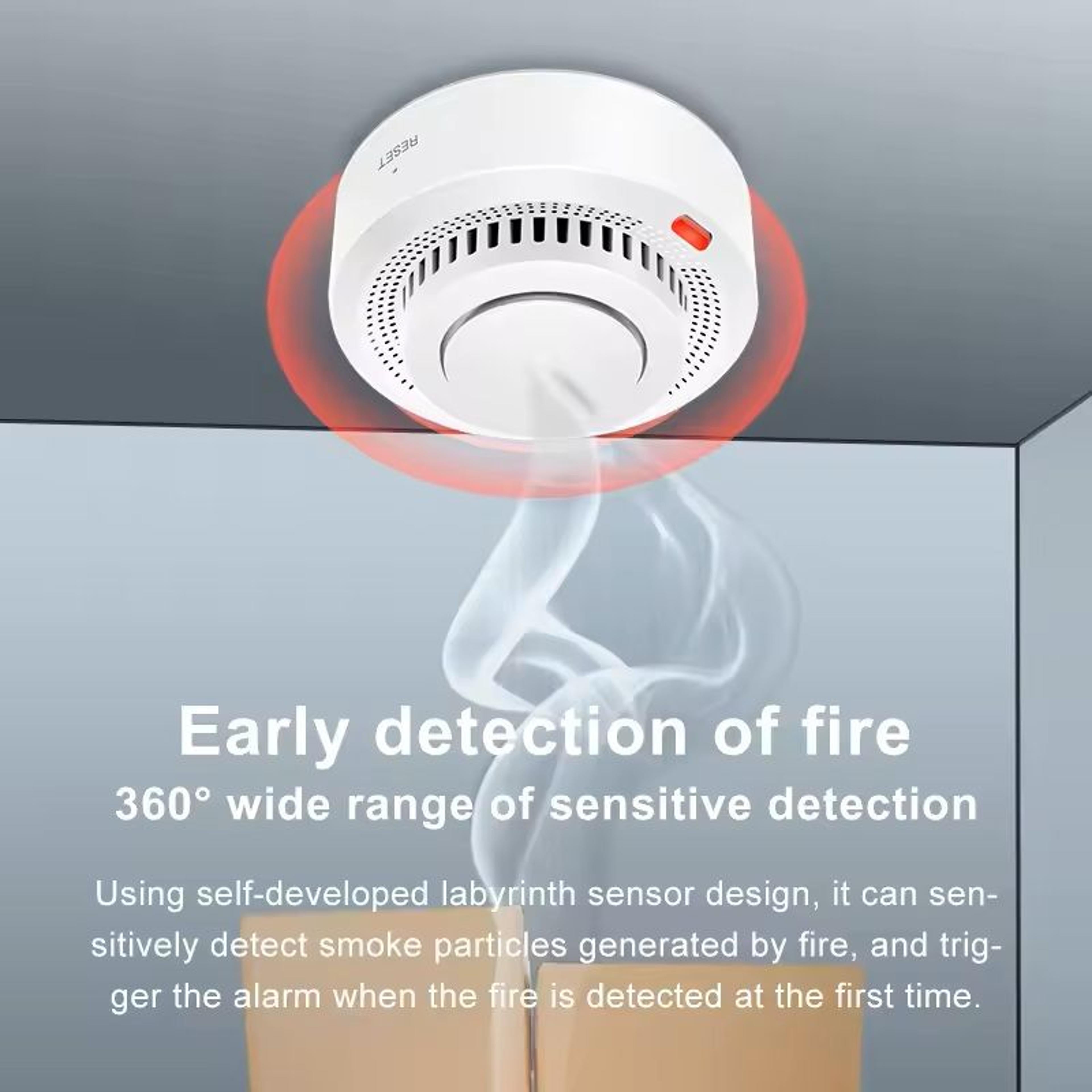 Smart WiFi Smoke Detector Alarm with 85dB Alert and App Control for Home Safety