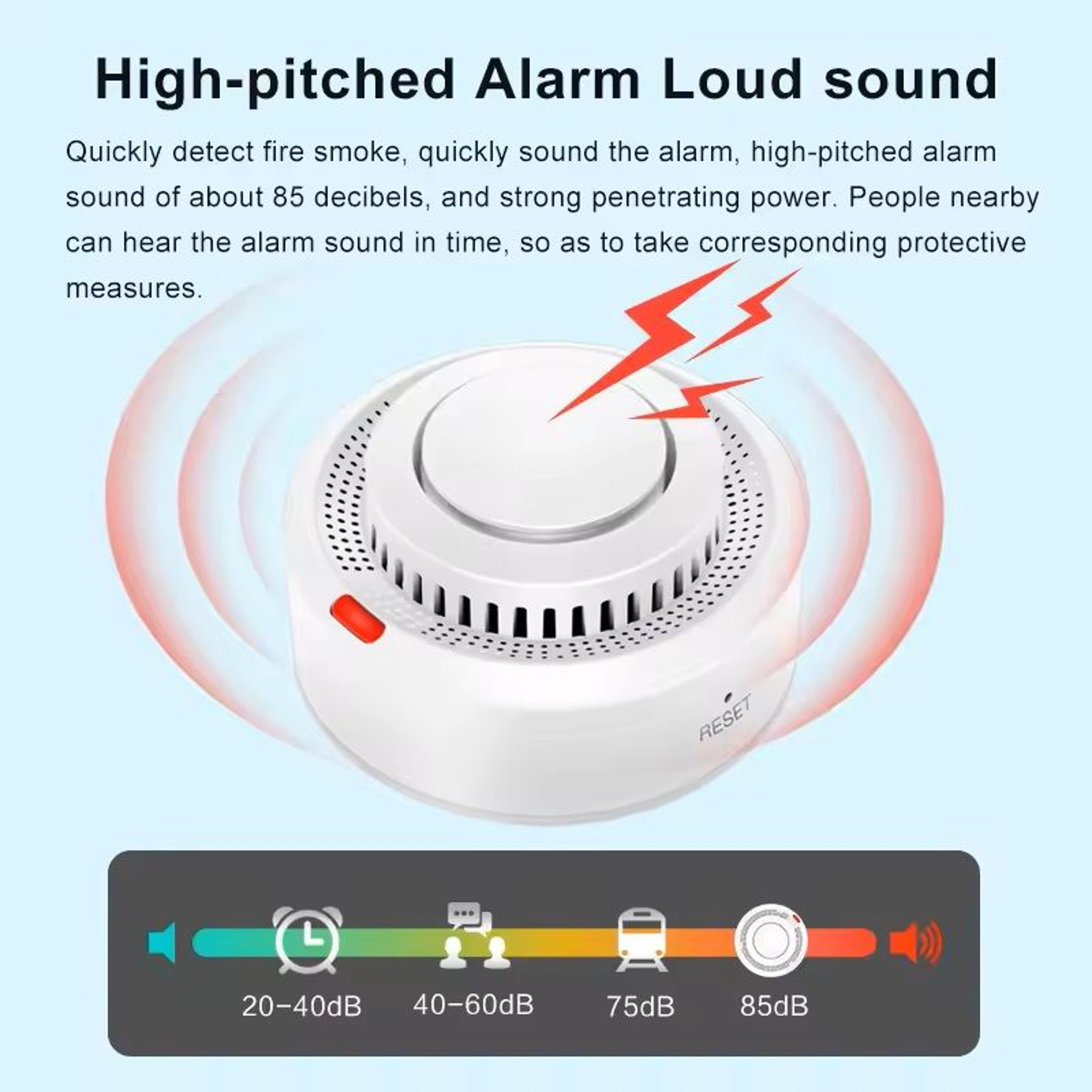 Smart WiFi Smoke Detector Alarm with 85dB Alert and App Control for Home Safety