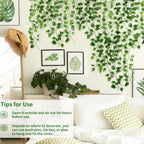 Lush Evergreen Ivy Garland Hanging Vines – Realistic Silk Leaf Wall & Garden Decor