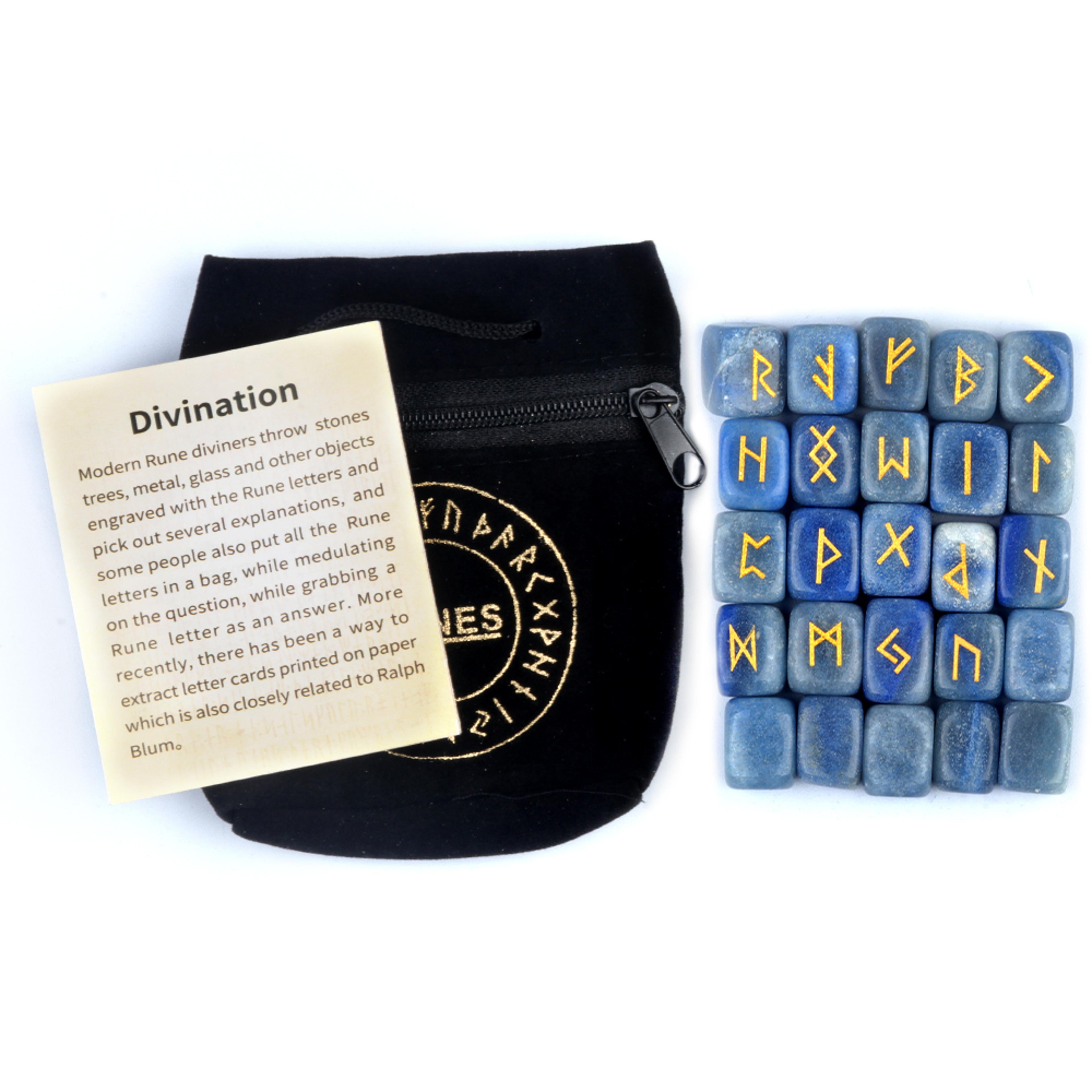 Rune Engraved Healing Stones, Natural Rune Stones Energy Stones for Divination, Fortune-telling & Spiritual Energy Work