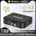 USB Bluetooth 5.3 Audio Receiver Adapter Wireless AUX RCA Stereo Receiver with U-Disk Playback for Desktop, Speakers