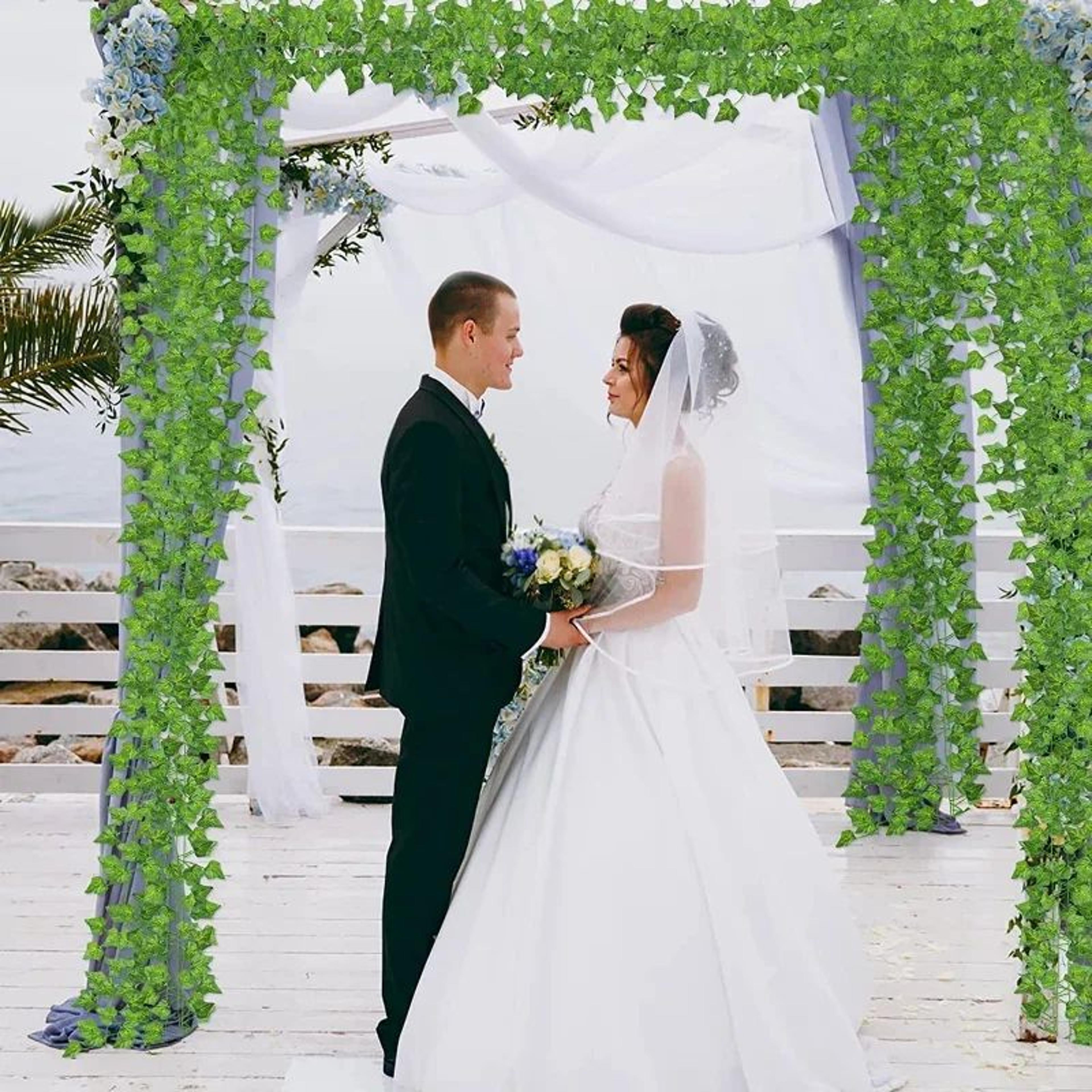 2.1M Artificial Ivy Garland for Wall Decor, Wedding Greenery & Home Styling