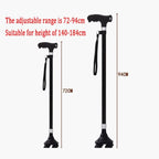 Premium Retractable Adjustable Walking Cane with LED Light for Seniors & Elders