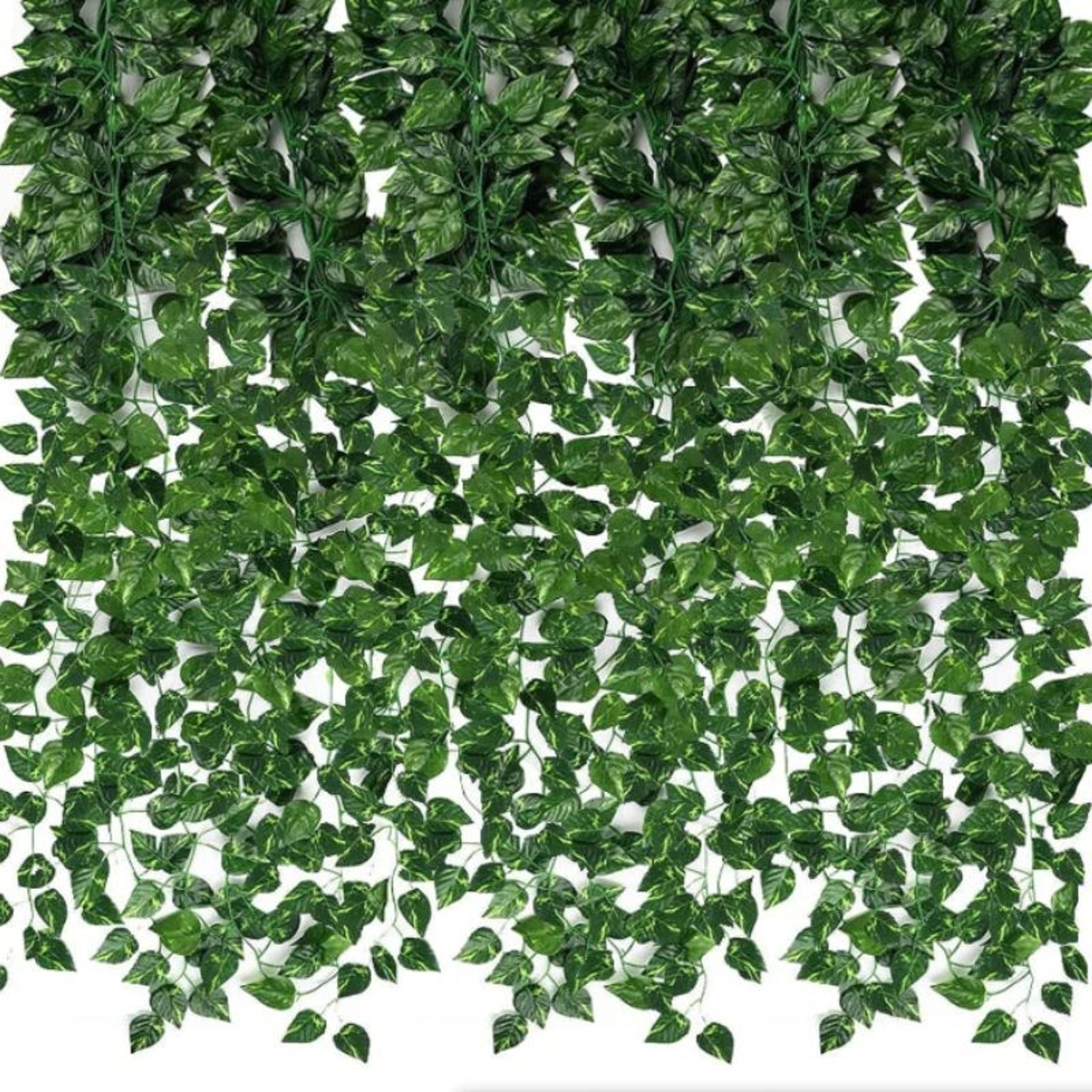 Lush Evergreen Ivy Garland Hanging Vines – Realistic Silk Leaf Wall & Garden Decor