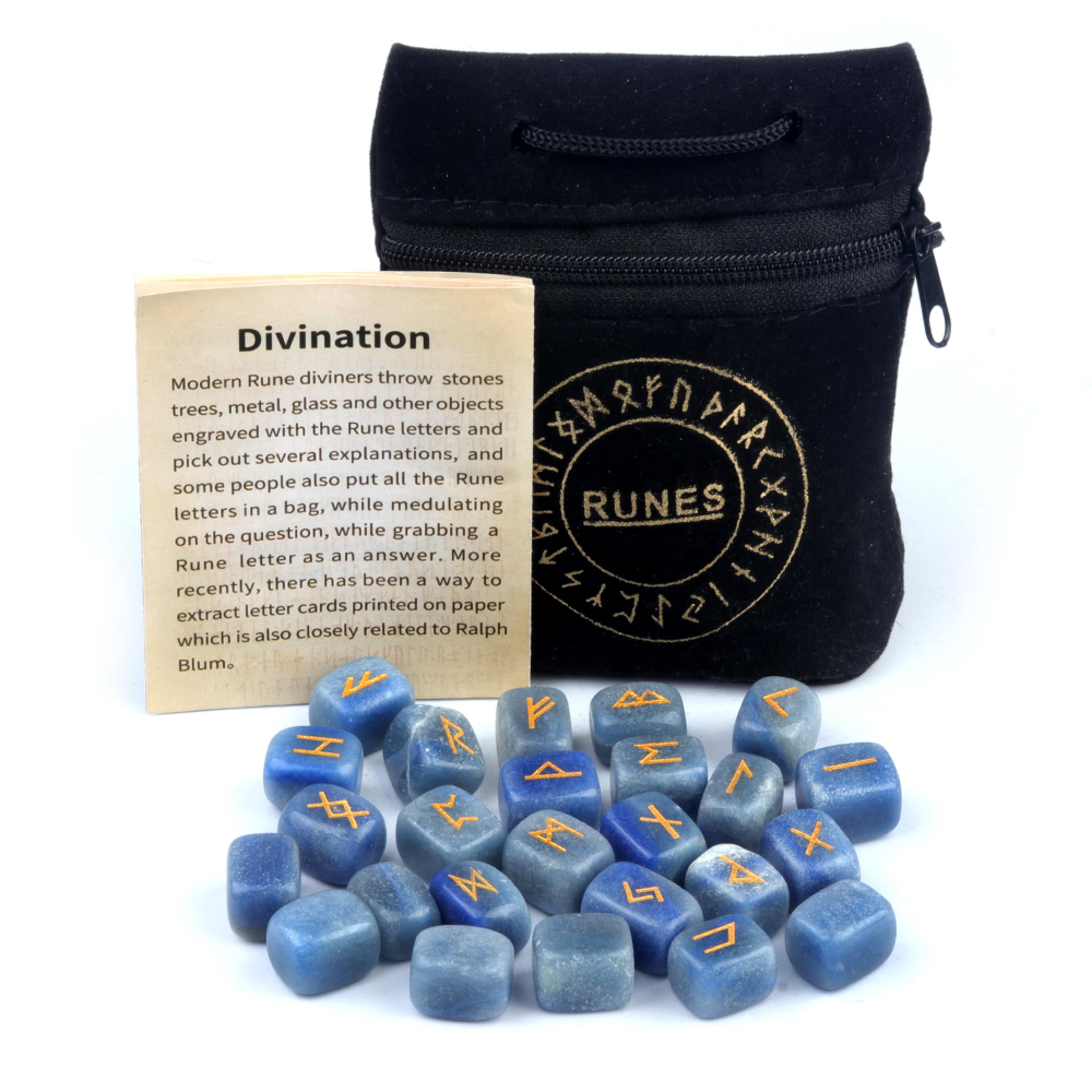 Rune Engraved Healing Stones, Natural Rune Stones Energy Stones for Divination, Fortune-telling & Spiritual Energy Work
