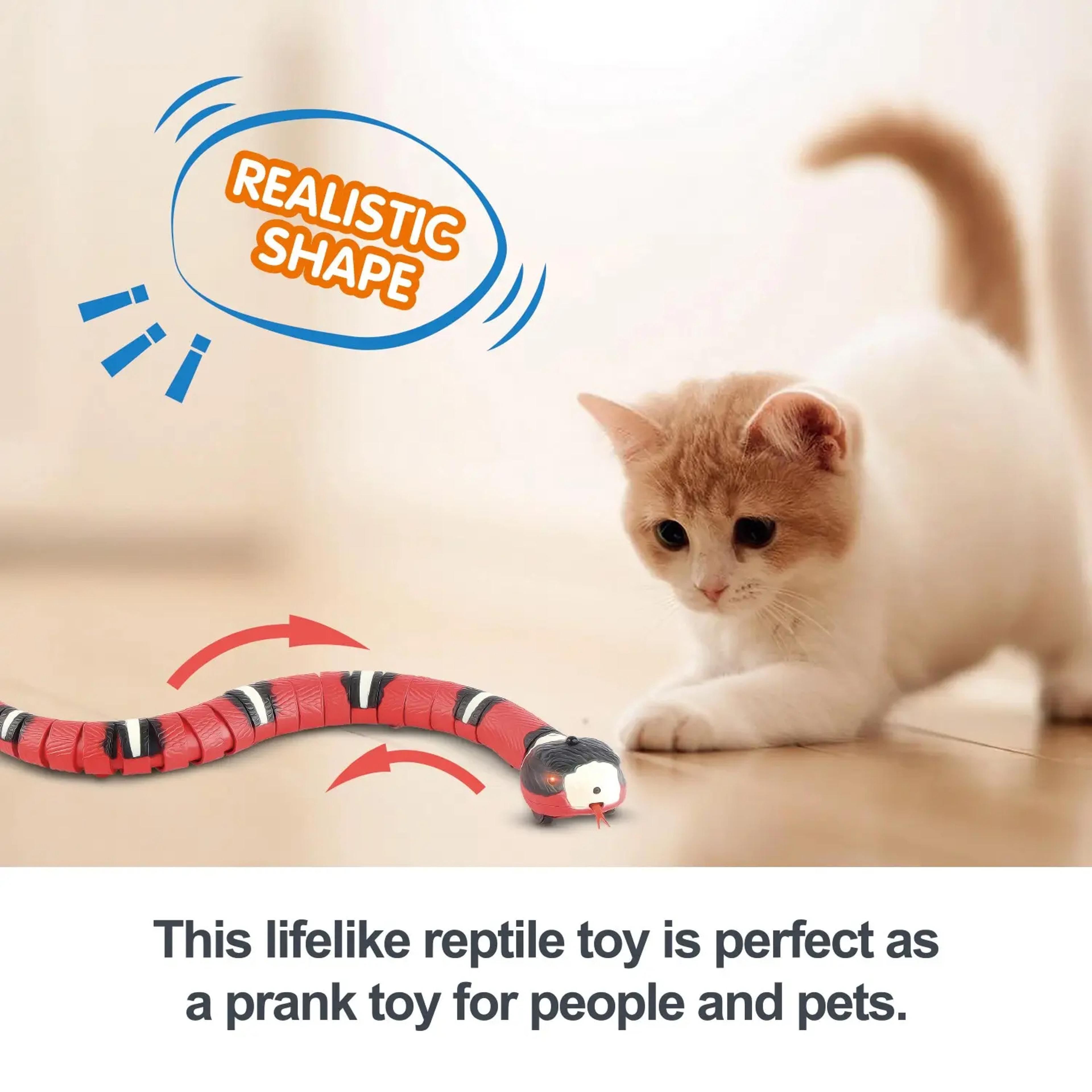 Smart Sensing Cat Toys Interactive Automatic Eletronic Snake Cat Teaser Indoor Play Kitten Toy USB Rechargeable for Cats