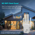 WiFi Signal Booster, Wireless WiFi Repeater, Dual Band 5G Extender