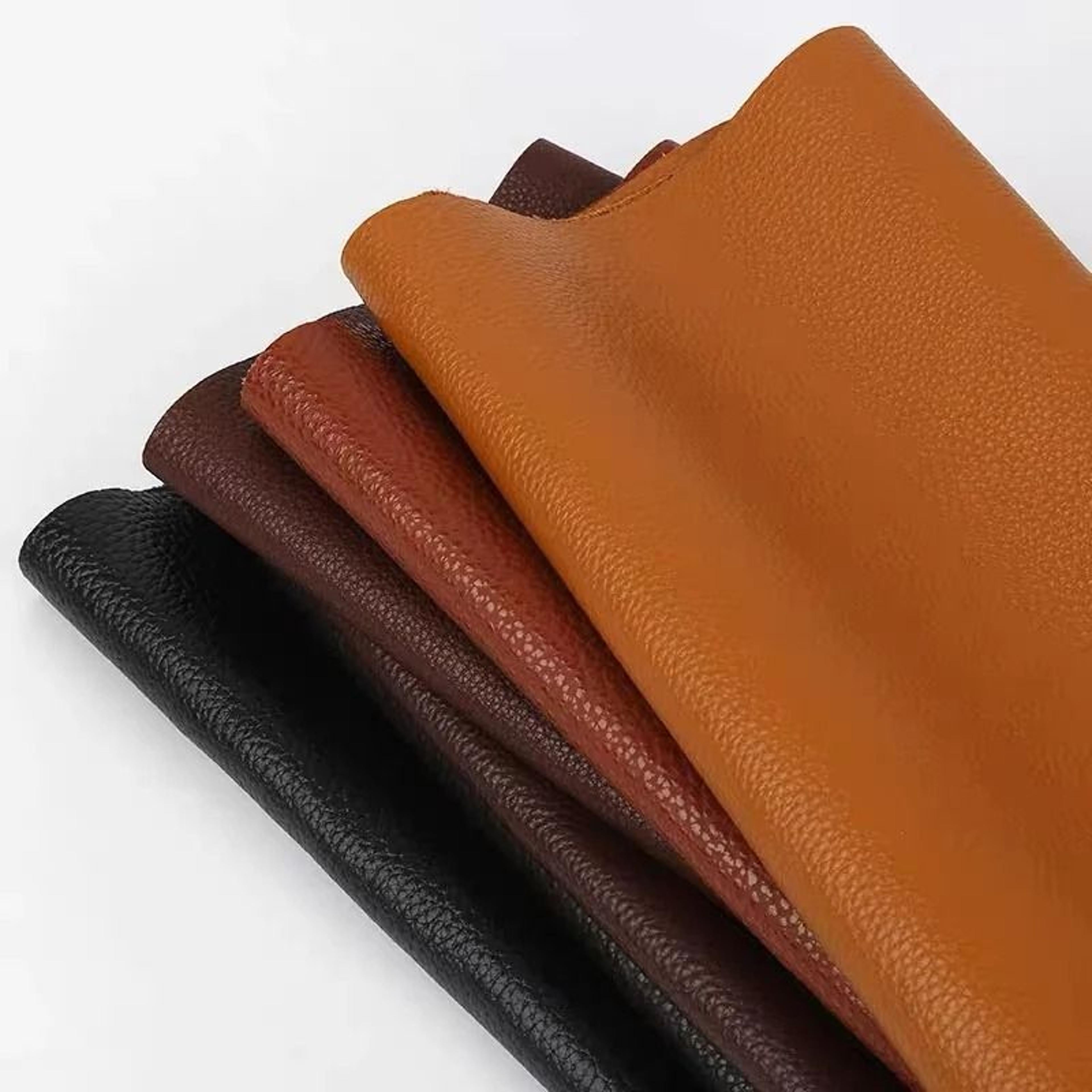 Genuine Top-Grain Cowhide Leather Fabric – Premium Brown Upholstery Material for Sofas, Headboards, and Crafts